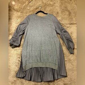 Asymmetrical Gray Sweatshirt Dress